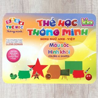 Thẻ học thông minh bibo song ngữ Anh - Việt chủ đề : Màu sắc và Hình khối