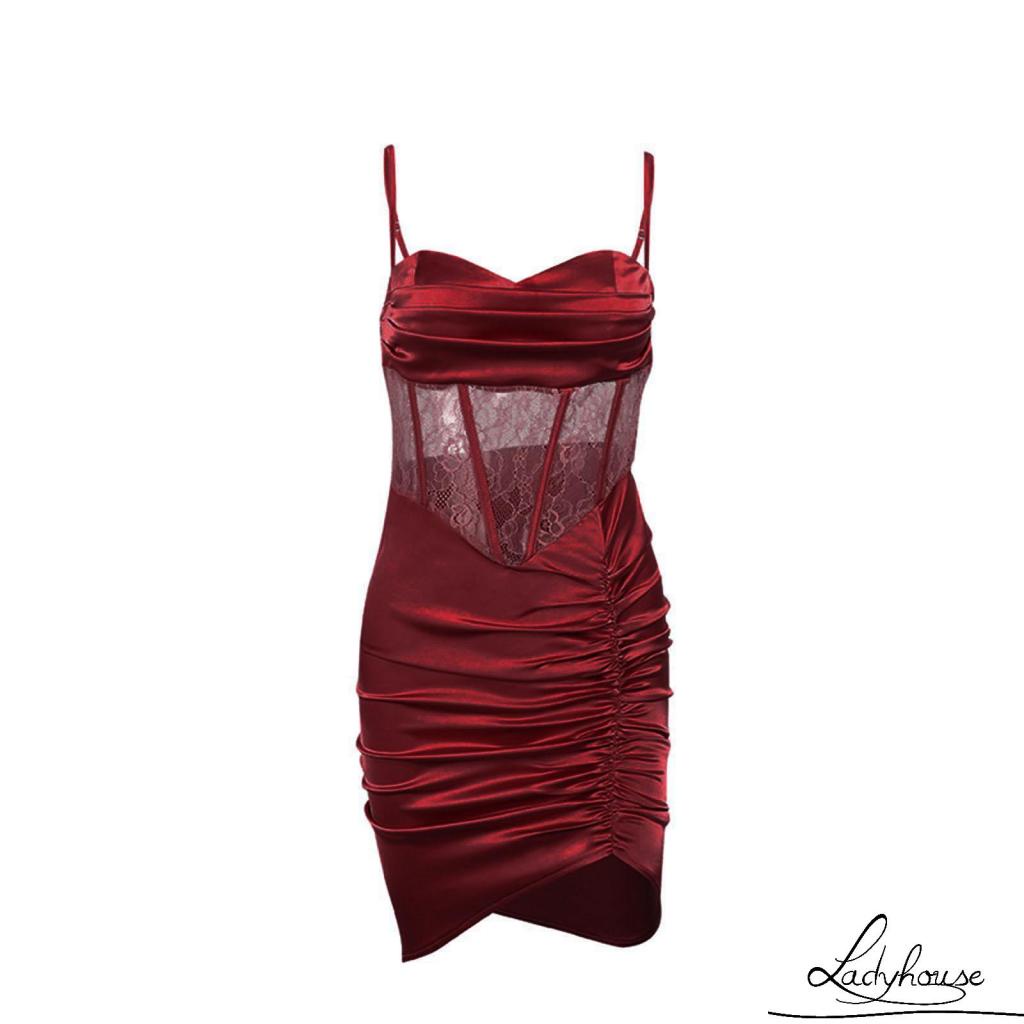 Đầm Hai Dây Ôm Dáng Màu Sắc Trơn Quyến Rũ Cho Nữ