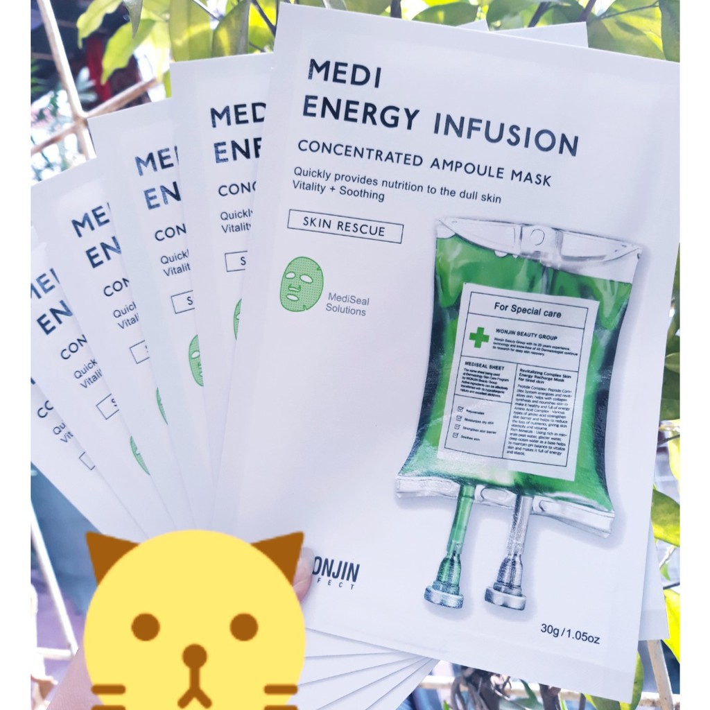 Mặt nạ phục hồi da truyền năng lượng Wonjin Effect Medi Energy Infusion Mask (unbox)