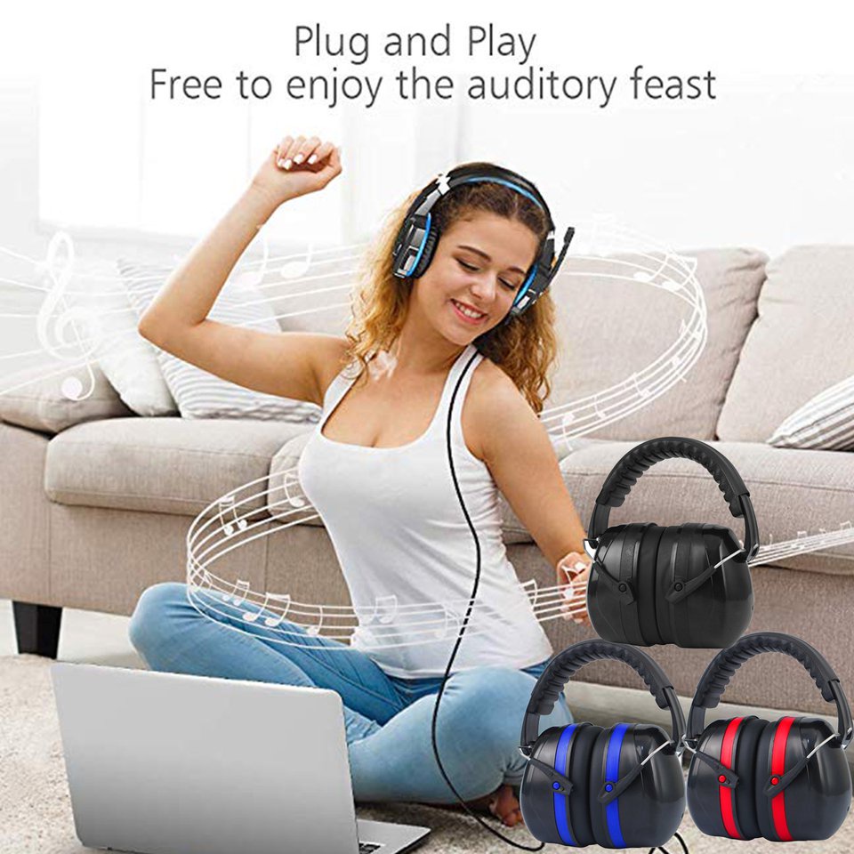 Chụp tai cách âm mạnh mẽ chống tiếng ồn yên tĩnh bảo vệ khi đi ngủ học tập chơi trống