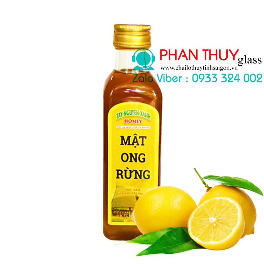 Chai Thủy Tinh Vuông 250ml Nắp Nhôm Vàng ( CV-250)