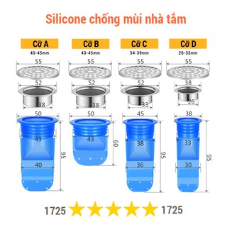 FREESHIP XTRA Silicone chống mùi nhà tắm nhà vệ sinh côn trùng, chống trào ngược lên