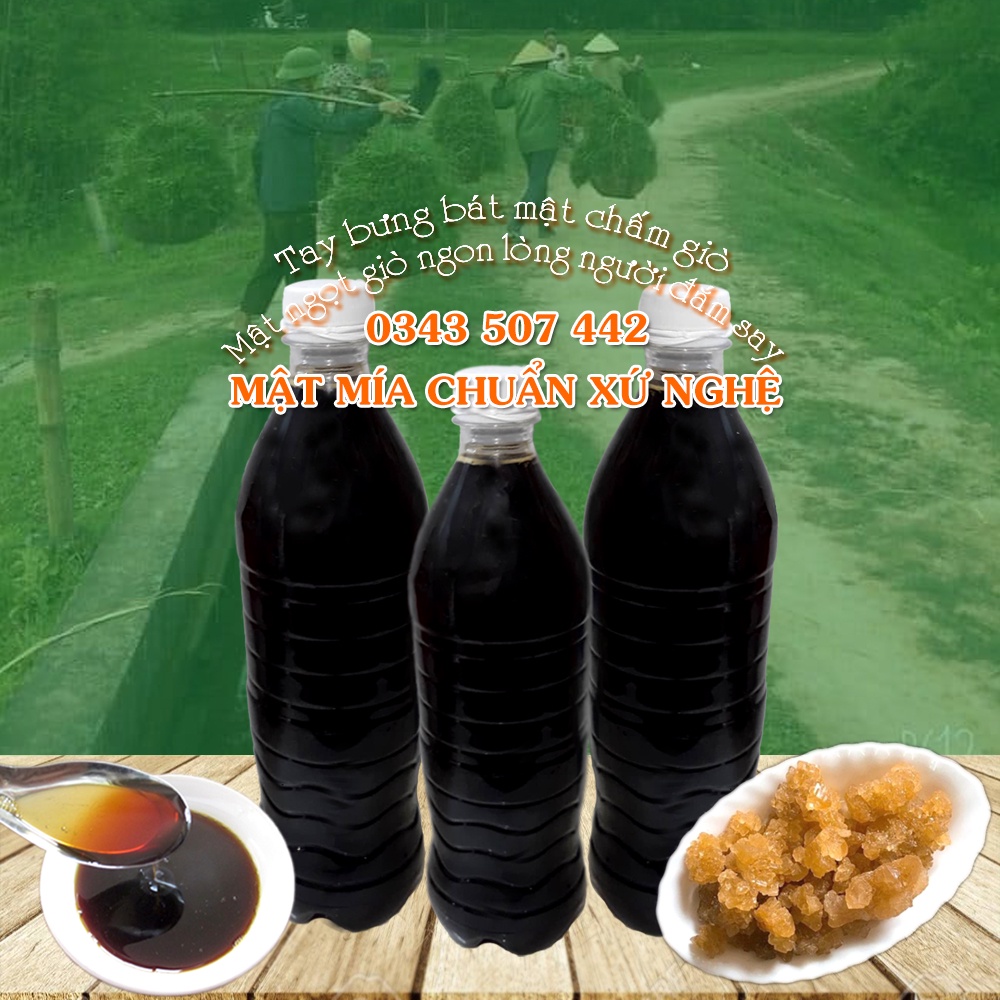 500ml Mật mía Làng Găng Nghệ An nguyên chất đặc màu cánh gián dùng nấu ăn hay nguyên liệu làm bánh, nấu chè