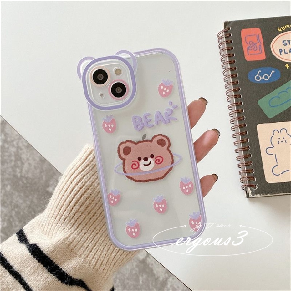 Ốp Điện Thoại Mềm Họa Tiết Gấu / Thỏ Đáng Yêu Cho iPhone 14 13 12 11 Pro Max SE2020 X XR Xs Max 7 8 6 6s Plus
