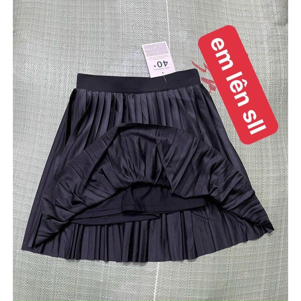 Chân váy nữ 1 tầng xếp ly nhỏ dáng ngắn