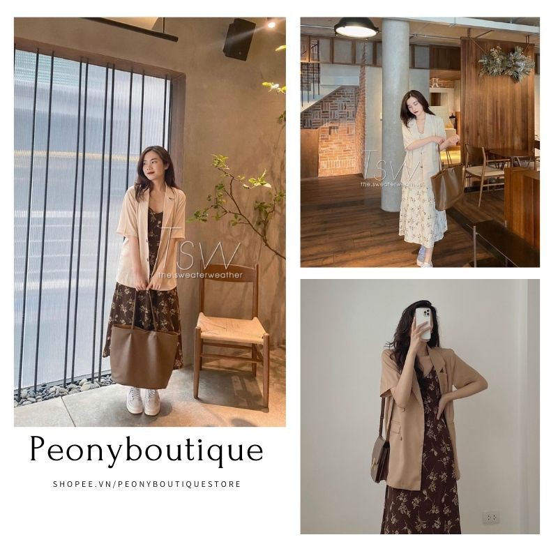 Áo Khoác Vest Nữ Suông Trơn Chất Đũi Cộc Tay 🌺 Áo blazer khoác ngoài tay lỡ form rộng vintage style korea Ulzzang 🌺