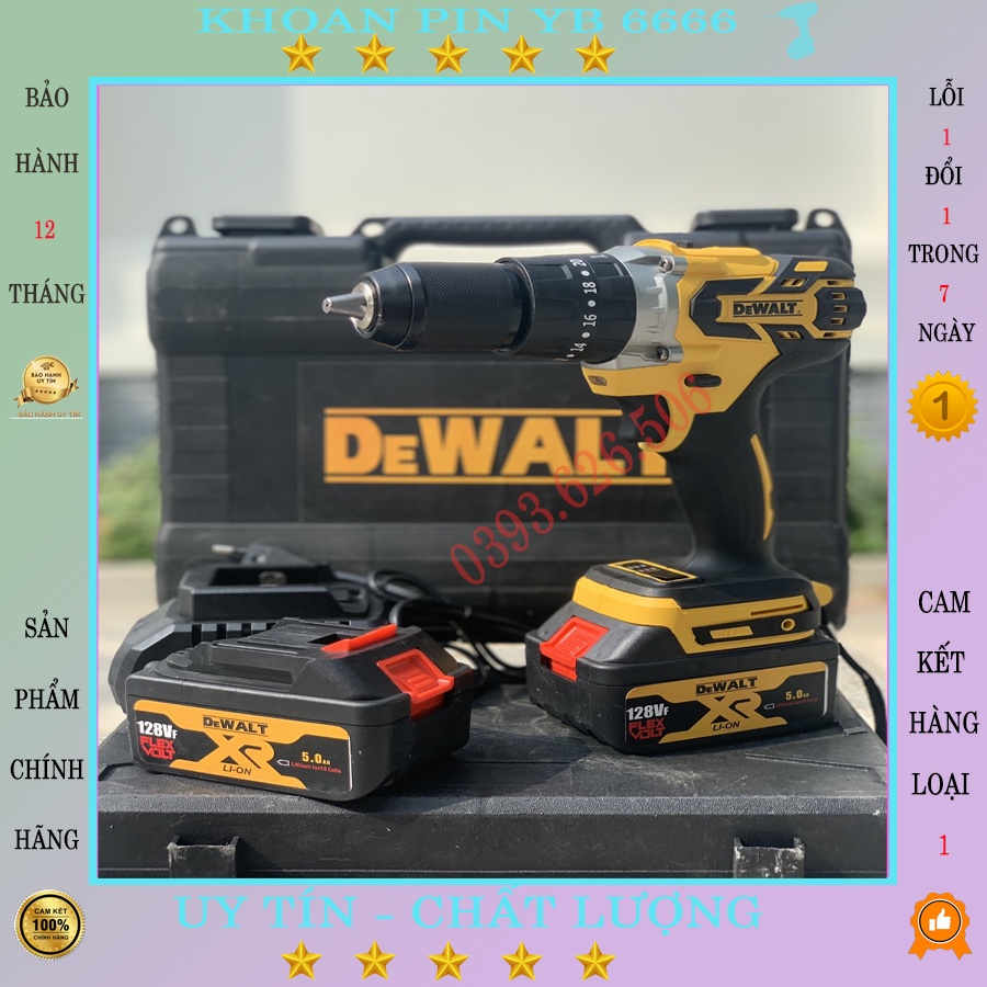 Máy Khoan Pin Dewalt đầu 13ly,máy khoan pin không chổi than 3 chức năng khoan tường khoan bê tông bắn vít tôn siêu khỏe