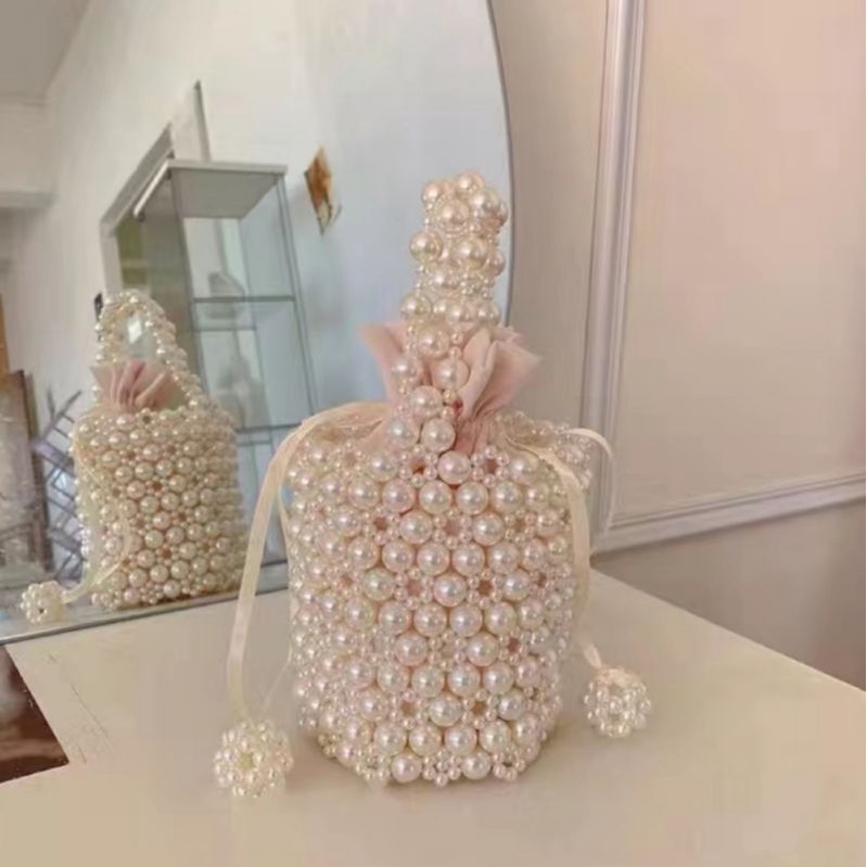 Túi Xách Nữ Đáy Tròn Handmade Làm Bằng Hạt Cườm