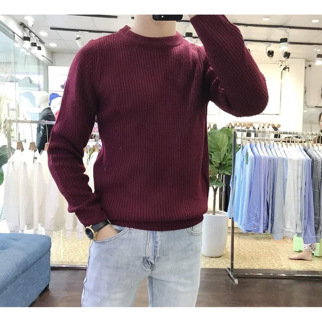 Áo Len Nam, ÁO LEN GẠO, Chất Len sợi Đan tỉ mỉ, Vải Len sợi to mềm mịn dáng đẹp, form Hàn Quốc