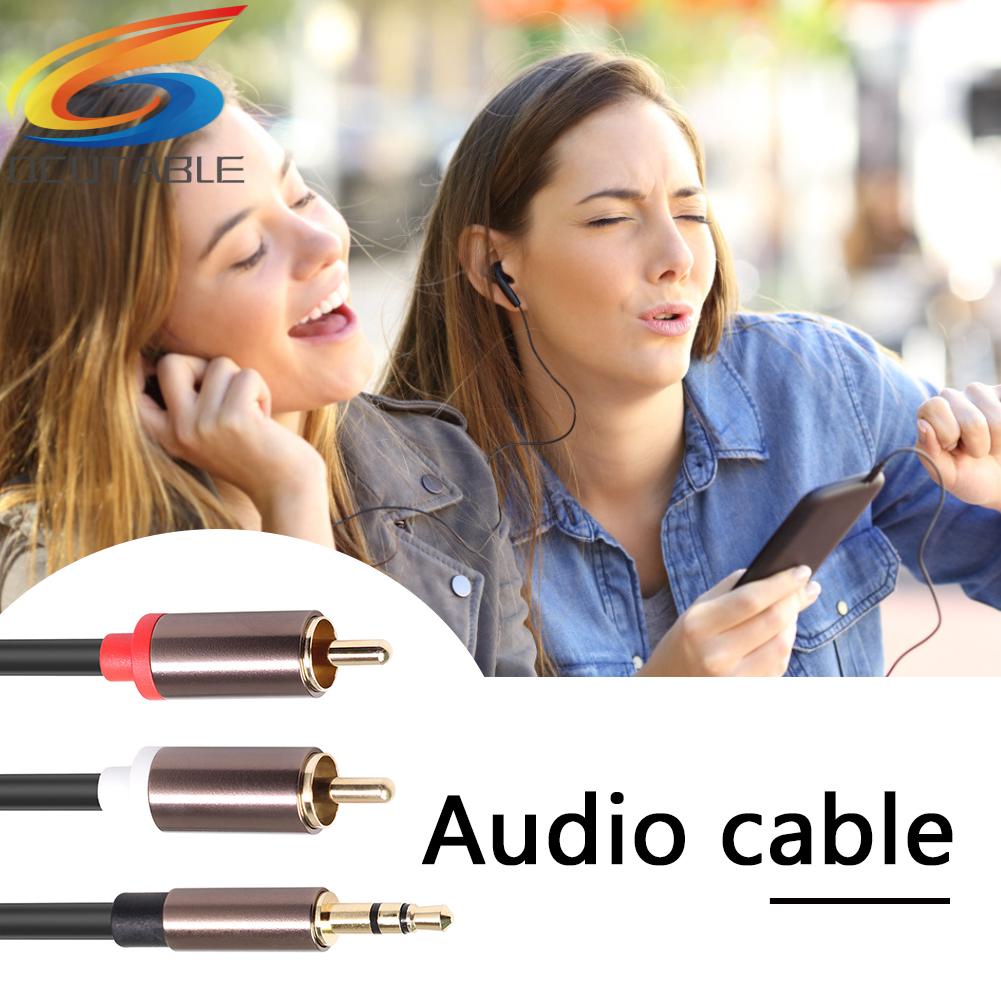 Dây Cáp Âm Thanh Chuyển Đổi Từ Jack 3.5Mm Sang 2 RCA AUX Kích Thước 1/8 inch Sang 2RCA