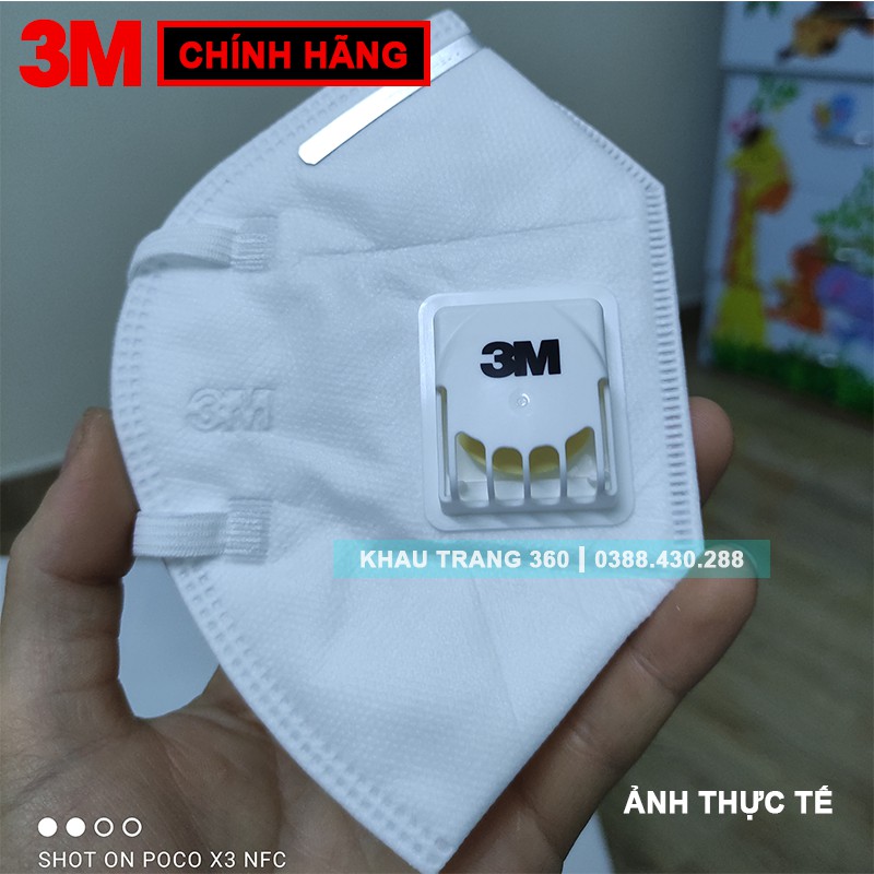 (1 Chiếc) Khẩu Trang Cao Cấp 3M 9501V+ [Chính Hãng] Có Van Thở, Khẩu Trang Chống Bụi Mịn PM 0.3, PM 2.5, Vi Khuẩn.