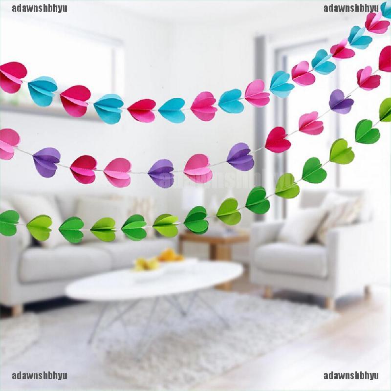 Dây Treo Trang Trí Trần Nhà Hình Trái Tim 3D Bằng Giấy