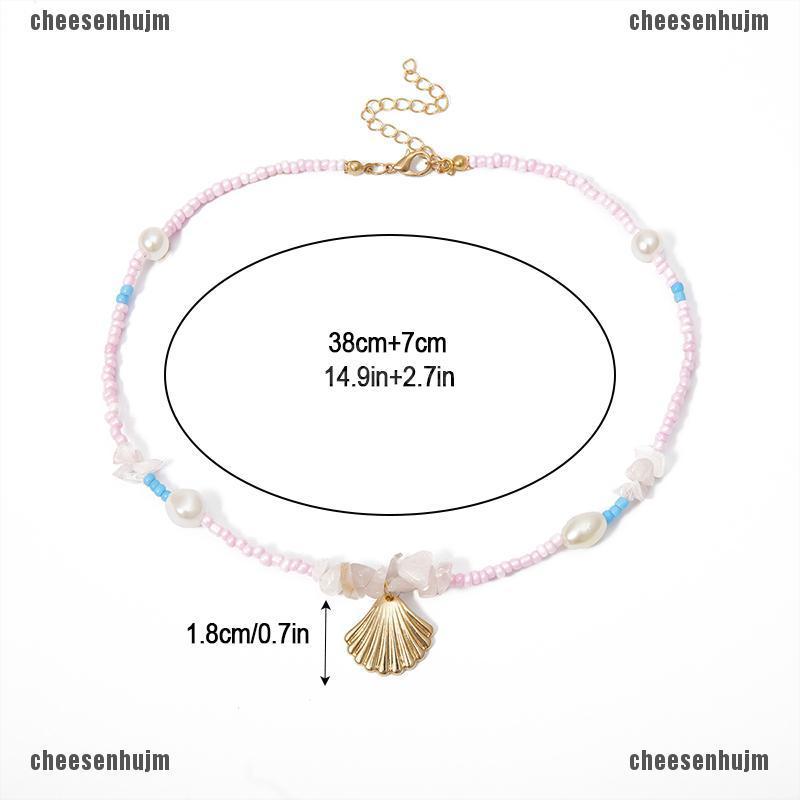 Vòng Cổ Choker Đính Hạt Ngọc Trai Hồng Phong Cách Boho Cho Nữ