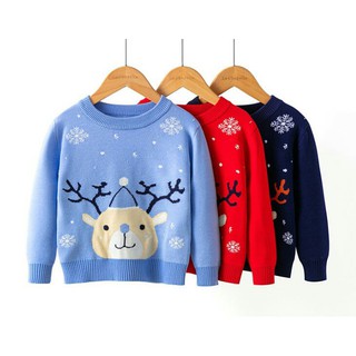 Áo len In Hình Tuần Lộc 2 Lớp Mềm Mịn, Dày Dặn