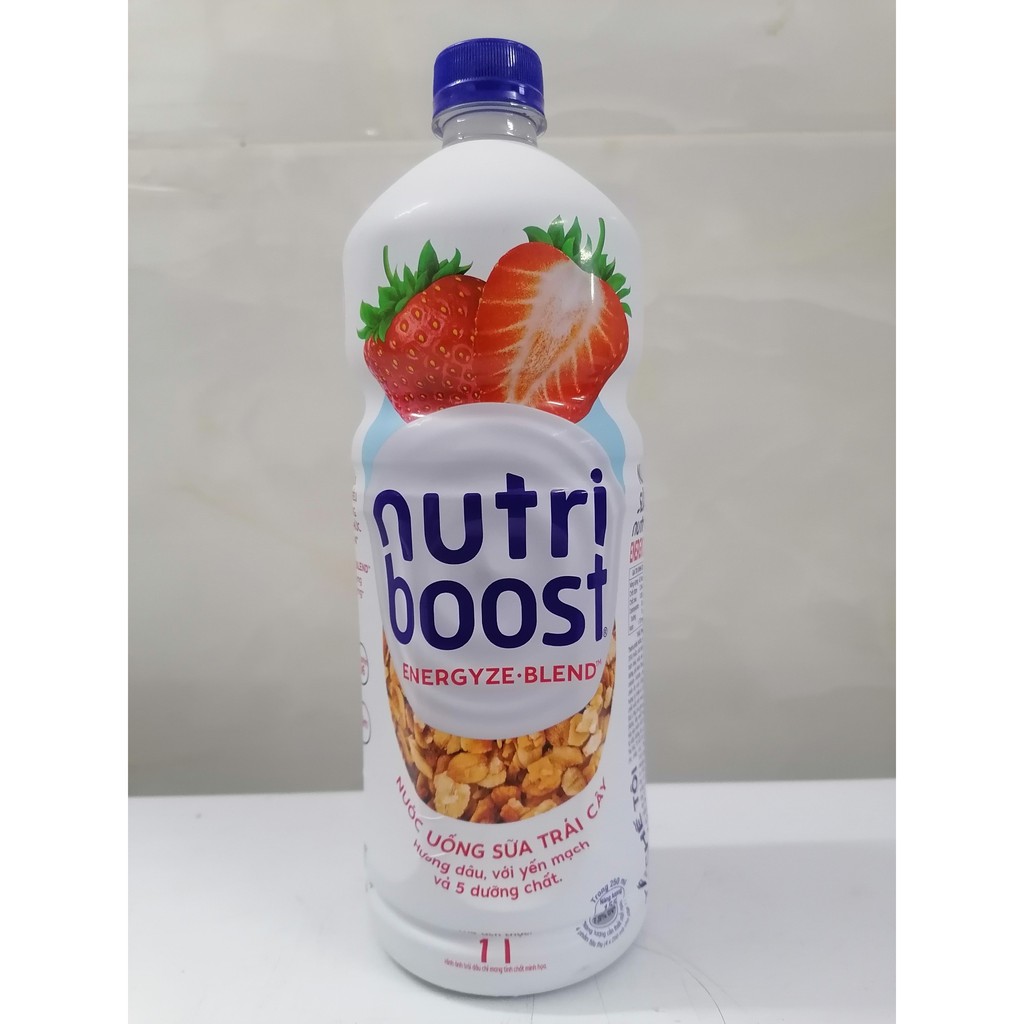 [1 Lít - DÂU] Sữa trái cây hương dâu [VN] NUTRIBOOST Strawberry Milk Flavour (bph-hk)
