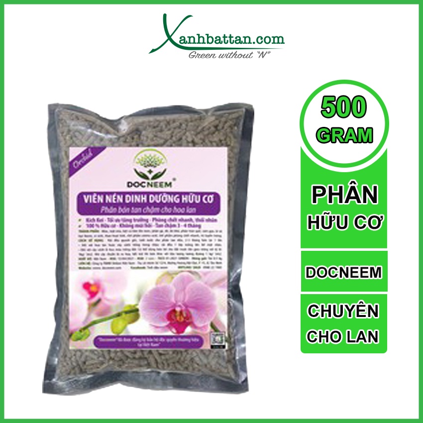 Phân Tan Chậm Dạng Viên Nén Dùng Cho Hoa Lan Docneem 500 Gram