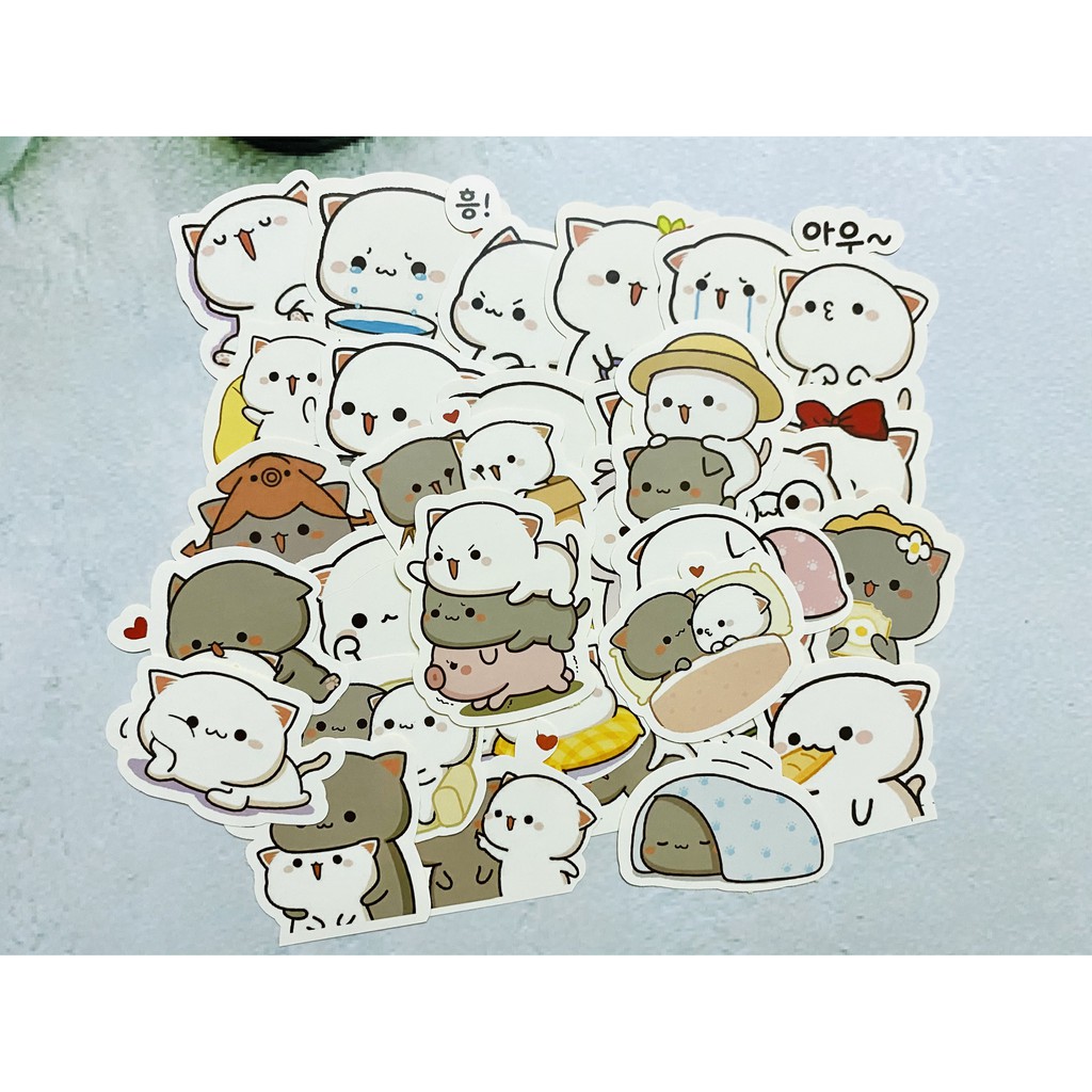 [Twins Plus] Sticker mèo dễ thương dán trang trí laptop, máy tính bỏ túi, vali, điện thoại, đàn ghita, hộp b