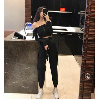 Áo croptop dây kéo ulzzang (có ảnh thật)