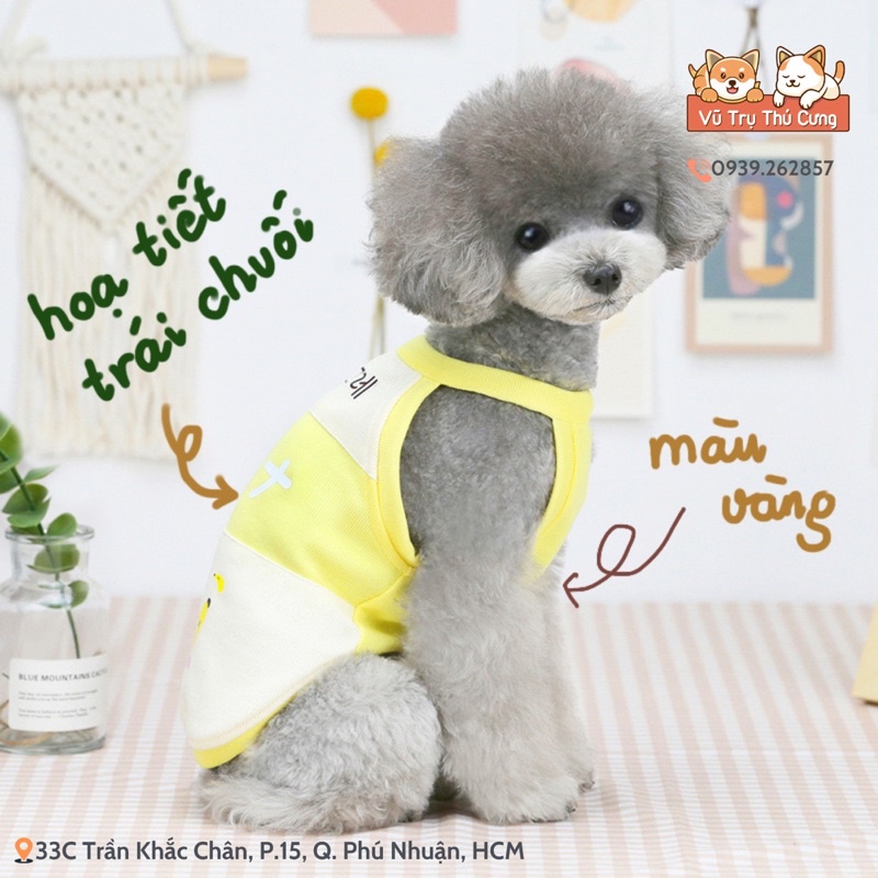 Áo thun ba lỗ cho Chó Mèo| Quần áo chó mèo cute| Áo cho thú cưng mùa hè, thời trang cho Chó Mèo dễ thương