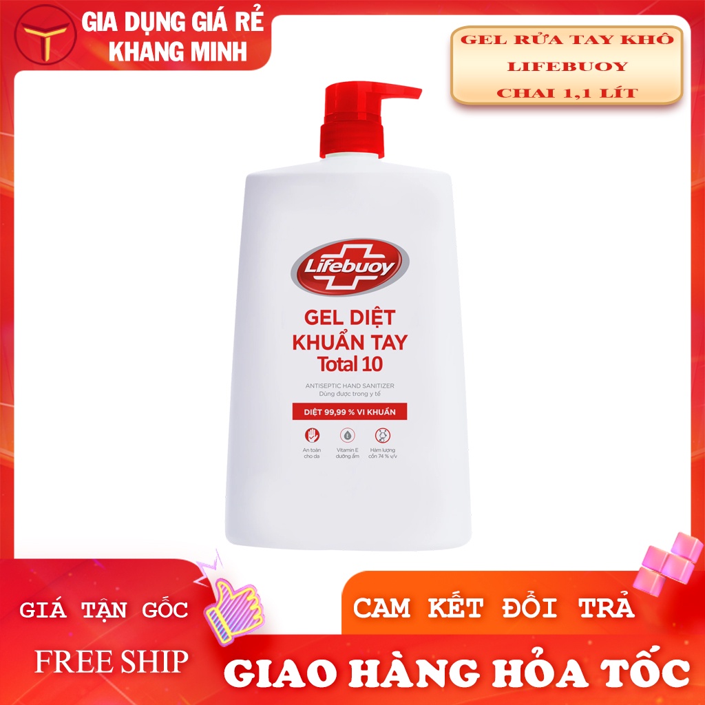 Gel Rửa Tay Khô Lifebuoy 1.1 Lít Chai Vòi Nhanh Khô Diệt Khuẩn