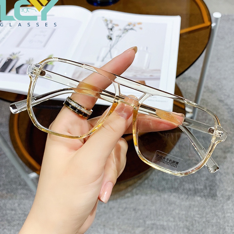 Kính TR90 Gọng Vuông Chống Ánh Sáng Xanh Phong Cách Hàn Quốc Cho Nữ