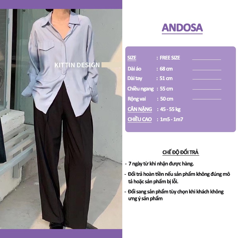 Áo sơ mi nữ kiểu công sở dài tay form rộng hàng Quảng Châu ANDOSA SM26