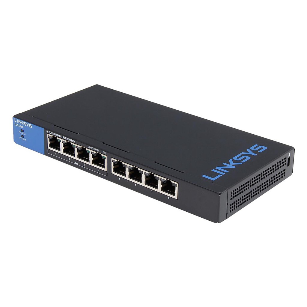 Bộ chia mạng LINKSYS LGS108P 8-PORT BUSINESS DESKTOP GIGABIT POE+ SWITCH