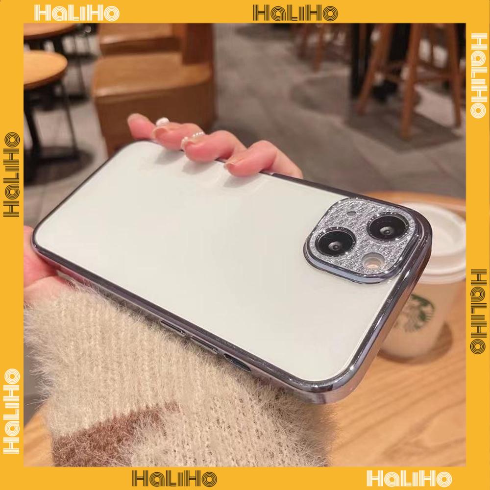 iPhone Case Luxury Plating Bright Diamond with Lens Film Silicone Soft Case Protection Camera Shockproof Simple Compatible For iPhone 14 Pro Max 13 Pro Max 12 Pro Max 11 7Plus XR