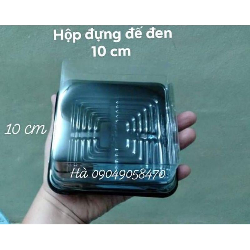 Bộ 10 Hộp đựng  vuông đế đen 9-10 cm  đựng vừa bánh rau câu trung thu 9 cm và rau câu trung thu chữ