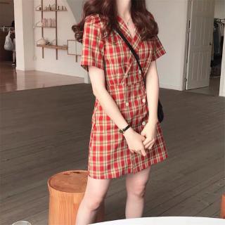 Váy nữ kẻ sọc cổ điển kiểu Pháp mỏng mới