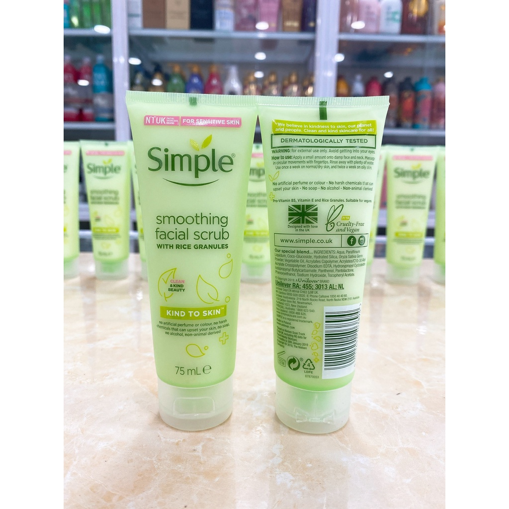 Tẩy Tế Bào Chết Simple Smoothing Facial Scrub 75ml