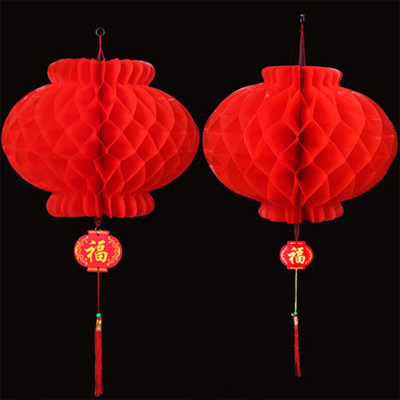 Bộ 20 đèn lồng bằng giấy màu đỏ dùng trang trí kích thước 10 inch