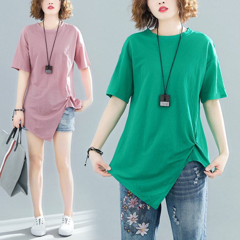 B56 Áo big size dáng suông xẻ vạt nhiều màu nổi bật