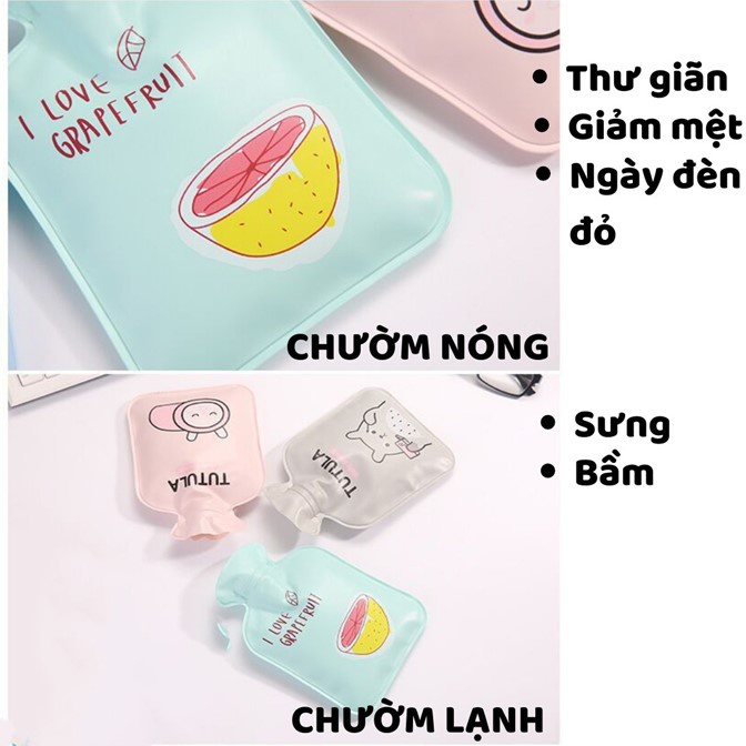 Túi chườm đau bụng kinh họa tiết hoạt hình cute cho nữ nóng/lạnh tiện dụng