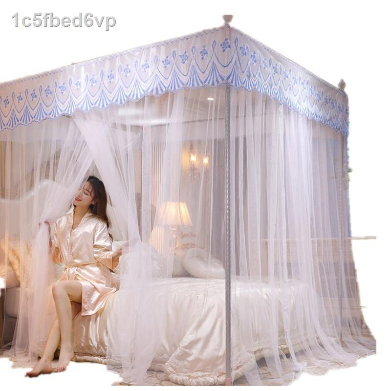 đệm đơn Gối & Nệm✗❈phòng ngủ tích hợp đèn chống muỗi 1,2 mét giường đôi màu tím thời trang và đẹp mắt lưới công