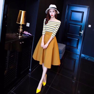 Chân váy xoè đan lưng dễ thương