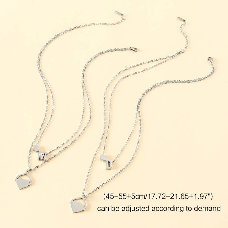 Vòng cổ Mặt Trái Tim Khắc Chữ Mom