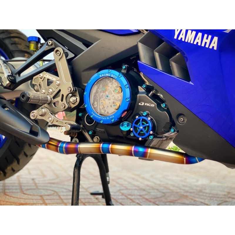 Phụ tùng đồ chơi xe máy độ xe QUÂN VĨNH TUY cổ pô titan thay thế cổ pô zin cho EXCITER 135 150 155 ,