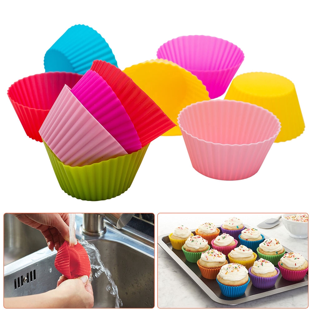 Khuôn cốc tròn bằng silicone làm bánh muffin tiện lợi