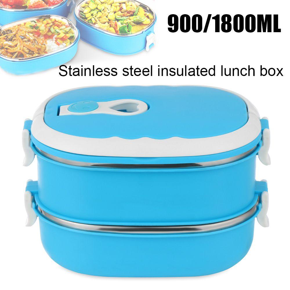 Hộp Đựng Thức Ăn Trưa Cách Nhiệt Chống Rò Rỉ 900 / 1800ML Tiện Dụng
