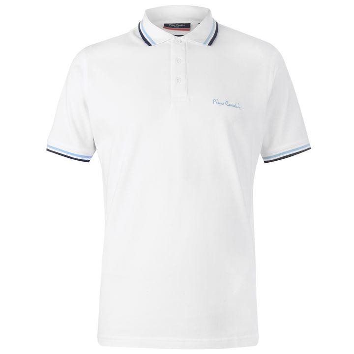 [Hàng có sẵn] - Áo thun polo Pierre Cardin viền tương phản màu trắng