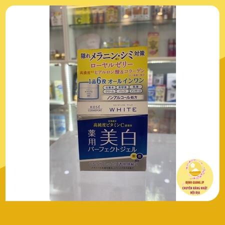 Hàng Chính Hãng  Kem dưỡng trắng da KOSE Moisture Mild White Perfect Gel 6in1 (100g) Định Giang JP