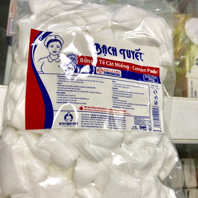 Bông gòn Bạch tuyết cắt sẵn 2*2 50g