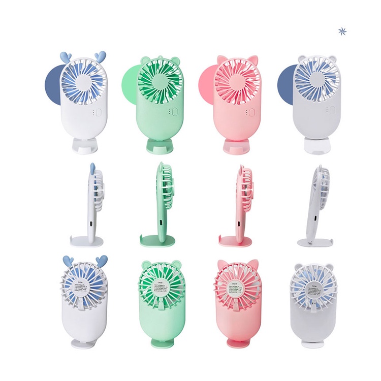 Quạt mini JIASHI sạc usb có giá đỡ điện thoại di động