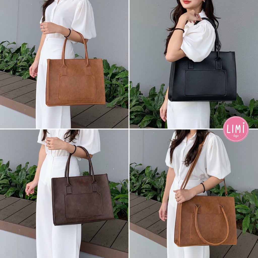 Túi xách nữ cao cấp công sở bản to đeo được 2 mặt da thời trang đi làm, đi học đựng vừa A4 laptop đẹp SUNNY Limi bags – LIMI bags – top1shop
