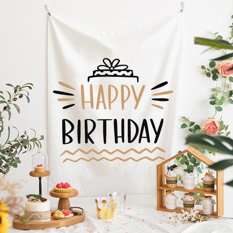 Thảm Treo Tường Trang Trí Phông Nền Chụp Ảnh Sinh Nhật Dễ Thương