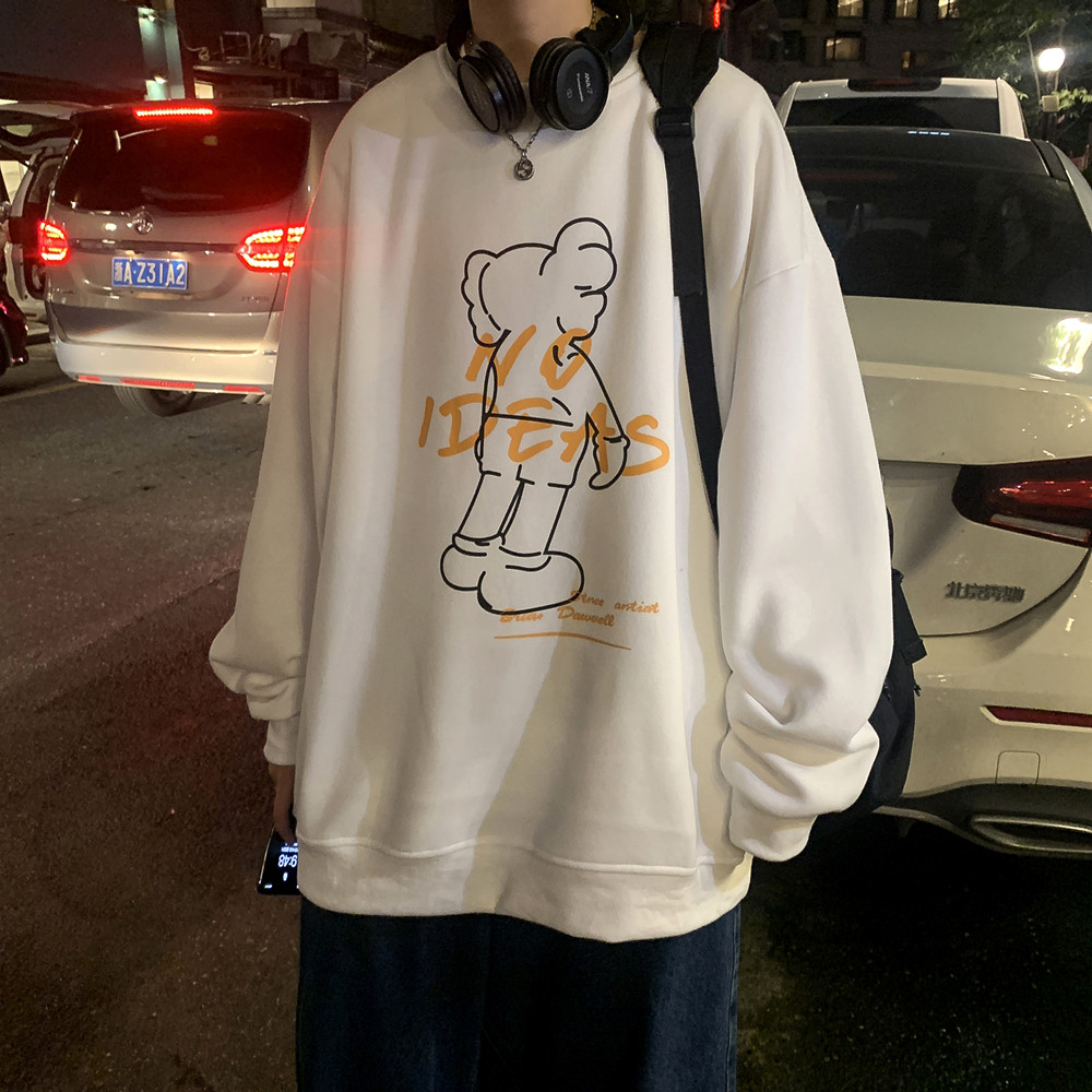 Áo thun tay dài dáng rộng in hình cá tính trẻ trung dành cho nam | BigBuy360 - bigbuy360.vn