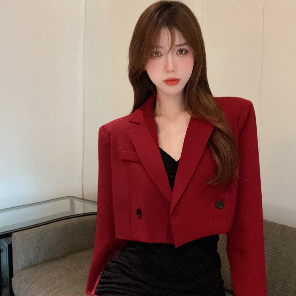 COZOK Áo Khoác Vest Dáng Rộng Cao Cấp Có Đệm Vai Thời Trang Mùa Thu Mới 2021 Cho Nữ