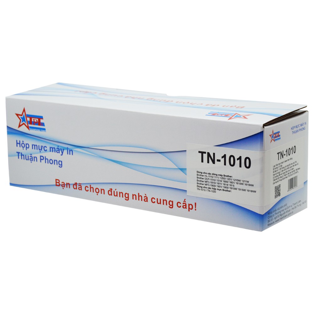 Hộp mực Thuận Phong TN-1010 dùng cho máy in Brother HL-1110/ 1111/ 1200/ 1210/ DCP-1510/ 1511/ 1600/ MFC-1810/ 1915