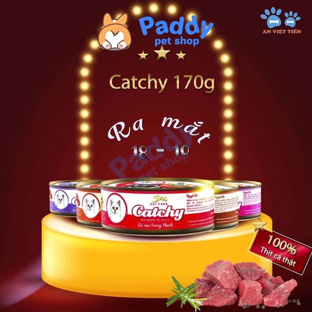 Pate 5Plus Catchy Cho Mèo Mọi Lứa Tuổi (Lon 170g)